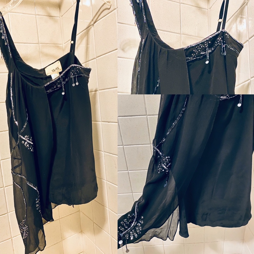 NWT Ya-Ya Brand One Shoulder - Beaded Top
